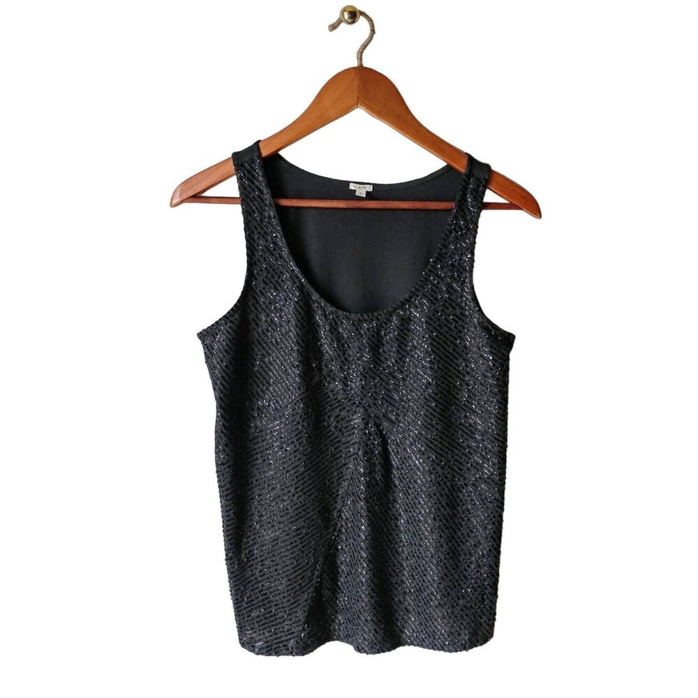 J. Crew Charcoal Gray Sequin Tank Top Size Small